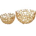 Moes Home Collection Nest Bowls in Metallic Gold Aluminum, 2PK MK-1019-32
